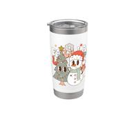 Christmas Snowman Retro Holiday Humor Gobelet isotherme en acier inoxydable double paroi