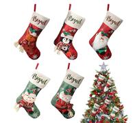 Christmas Sock Bags - 5 Pack Traditional Holiday Stockings, Festive Gift Holders for Candy Toys and Party Favors, for Tree Mantle Wall or Fireplace Display, Christmas Decoration Set, 16x18 Inches