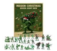 Christmas Soldiers Ornaments Advent, 2D Acrylic Green Cool Pendants for Boys with Fun Collectible Design, Christmas Countdown Calendar for Holiday, Birthday, Home, Bedroom, Car, Classroom