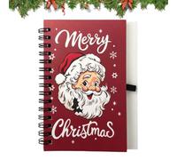 Christmas Spiral Bound Notebook - Mini Lined Notepad with Pen Holder | 50 P | Holiday Themed Lined Notepad Set with Integrated Pen Loop, Compact Pocket Journal for Christmas Party Favors, Stocking Stuffe