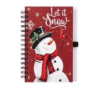 Christmas Spiral Bound Notebook - Mini Lined Notepad with Pen Holder | 50 P | Holiday Themed Lined Notepad Set with Integrated Pen Loop, Compact Pocket Journal for Christmas Party Favors, Stocking Stuffe