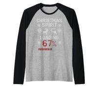 Christmas Spirit Loading Funny Gaming 67 Meme pour Gamer Ugly Manche Raglan