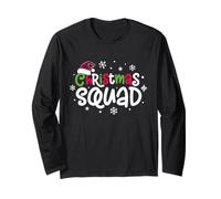 Christmas Squad Plaid Santa Hat Family Matching Xmas Pajama Manche Longue
