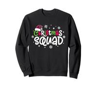 Christmas Squad Plaid Santa Hat Family Matching Xmas Pajama Sweatshirt