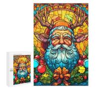 Christmas Stained Glass Santa-1 Puzzle 1000 Pièces Educa Jouet en Bois Cadeau Unique Décoration Intérieure Jeu Éducatif Challenge Toy Adultes Et Enfants À Partir De 14 Ans 1000 PCS