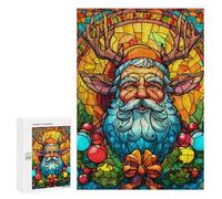 Christmas Stained Glass Santa Puzzle 1000 Pièces Educa Jouet en Bois Cadeau Unique Décoration Intérieure Jeu Éducatif Challenge Toy Adultes Et Enfants À Partir De 14 Ans 300 PCS