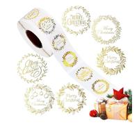 Christmas Sticker - Coated Paper, 1in Seal Decal Adhesive Transparent | 500-Piece Holiday Craft Stickers Festive Decorative Labels, Sticker Roll For Greeting Cards, Envelopes, Party Supplies