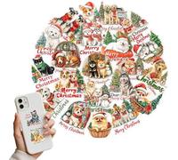 Christmas Sticker Craft - Dog Theme Festive Decals | 56 Piece Set for Holiday Party, Scrapbook Phone Case Window Decor, Indoor Outdoor Home Offices, Seasonal Accessories for Kids Collectors