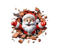 Christmas Stickers - 1*Pc Santa Wall Sticker, 11.81 Inch Toilet Lid Decals, 2D Decorative Sticker | Holiday Decor For Home, Living Room, Bedroom, Bathroom, Kitchen, Office, School, Party, Classroom