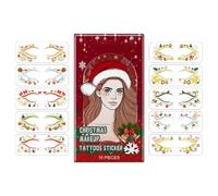 Christmas Stickers, Face Makeup, Christmas Decor, Face Stickers, Dress Up, Holiday Makeup,Black Deco10X Christmas Snowflake Makeup Stickers For Face,Winter Holiday Face Temporary Decals For Boys Girls