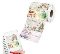 Christmas Stickers for Cards | Adhesive Sealing Decal Roll | Stickers for Holiday Greetings, for Bread Bags Greetings Cards Handicrafts Wall Label Journal Bottle