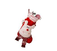 Christmas Stocking Santa Claus Reindeer Snowman Xmas Stocking Red and White Gift Bag Xmas Tree DIY Decoration(Color 3)