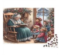 Christmas Story Time 100% Recycled Cardboard Grandma Reading to Kids 1000 Piece Jigsaw Puzzles Adults and Children Fun Present 70x50cm/1000pcs