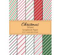 Christmas Striped Scrapbook Paper: Red, White and Green Stripes Craft Paper Pad | 20 Patterned Sheets 8.5''x11'' | Perfect for Scrapbooking, ... Decoupage, DIY Crafts, Mixed Media and More