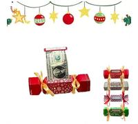 Christmas Surprise Money Pull Pouch, 8PCS Candy-Inspired Christmas Money Pull Pouch with Transparent Bags, Exploding Moneys Roll Pouchs, Make the Moneys Come out of the Candy (Snowflake Red)