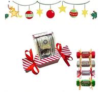 Christmas Surprise Money Pull Pouch, 8PCS Candy-Inspired Christmas Money Pull Pouch with Transparent Bags, Exploding Moneys Roll Pouchs, Make the Moneys Come out of the Candy (Candy Cane Red)