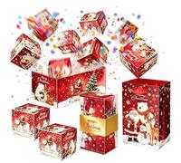 Christmas Surprise Pop-Up Gift Box - 10-Piece DIY Money Holder Set | Includes 10 Pop-Up Boxes, Gift Box & Bag | Lightweight Paper Construction | DIY Exploding Cash & Card Holder For Holiday Part