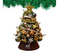 Christmas Tabletop Tree - Realistic Centerpiece for Holiday Decoration | Artificial Pine with Ornaments and Lights, Perfect for Home Office Desk Room or Festive Events Display During Family Celebratio