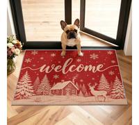 Christmas Tapis 60x90cm, Rustic Cabin Tapis for Bedroom | Small Washable Non-Slip Moquette for Living Room Entryway Hallway Home Decor Mat