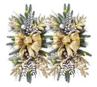 Christmas Teardrop Swags Gold Christmas Couronne de Noël avec des lumières LED