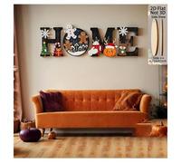 Christmas Theme Home Letter Ornament Set, with Charming Snowman and Gingerbread Man, Festive Seasonal Home Decor, Tabletop Display for Christmas Lovers and Holiday Enthusiasts Wall Decorations(Noir)