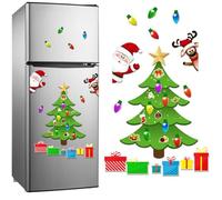 Christmas Theme Magnetic Stickers,Magnetic Christmas Tree for Refrigerator Decorations,Christmas Tree PVC Soft Magnets Set,Reusable & Removable,for Garage & Fridge Metal Door (Type C)