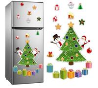 Christmas Theme Magnetic Stickers,Magnetic Christmas Tree for Refrigerator Decorations,Christmas Tree PVC Soft Magnets Set,Reusable & Removable,for Garage & Fridge Metal Door (Type B)