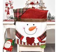 Christmas Themed Chair Covers, Christmas Decoration Cartoon Chair Cover, Christmas Chair Covers Set Of 2/4/6/9, Christmas Chair Back Covers For Home Christmas Holiday Party Decor (bonhomme de neige)