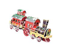 Christmas Themed House Train Model Educational Puzzle Craft Tool Safe Paper Materials Kids Activity Paper Card Jigsaws Christmas Puzzle Toy for Kids