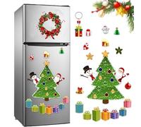 Christmas Themed Magnetic Sticker, Christmas Magnets Tree for Refrigerator Decorations, 2026 New Xmas Fridge Magnets Sticker Include Reindeer Santa Claus Gift Box (C)