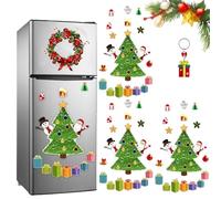 Christmas Themed Magnetic Sticker, Christmas Magnets Tree for Refrigerator Decorations, 2026 New Xmas Fridge Magnets Sticker Include Reindeer Santa Claus Gift Box (3PCSC)