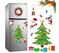 Christmas Themed Magnetic Sticker, Christmas Magnets Tree for Refrigerator Decorations, 2026 New Xmas Fridge Magnets Sticker Include Reindeer Santa Claus Gift Box (B)