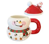 Christmas-Themed Tasse à café en céramique - Bonbons cadeaux de Noël avec poignée et bouchon | Cute Christmâs Mugs for Fishing Outdoor Water Campfire Tea Hiking Adventure Game Home