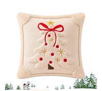 Christmas Throw Pillow Covers Skin-Friendly Tree Bow Sofa Cushion Decor