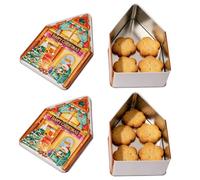 Christmas Tin Box - 4 Piece Metal Set - Empty Snack Storage Containers | Christmas Treat Tin Boxes Home, Office, Farmhouse, Dormitory, Family Nights, Friend Gatherings, Themed Party