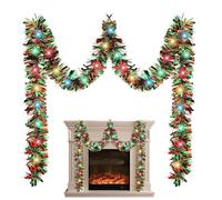 Christmas Tinsel Garland - Tinsel Garland for Christmas, Tinsels Ribbon Tree Decoration, Réutilisable Moldable Shiny Hangable, Twist Tinsels Garlands For Stair Railings Ceiling Classroom Fence Wall