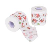 Christmas Toilet Paper, Pattern Tissue Paper Roll, Virgin Wood Pulp Festive Napkin Papers Rolls for Home, Restaurant, Dining Table, and Bathroom, 3.94x2.56 Inches