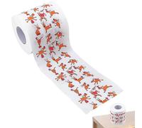 Christmas Toilet Paper, Pattern Tissue Paper Roll, Virgin Wood Pulp Festive Napkin Papers Rolls for Home, Restaurant, Dining Table, and Bathroom, 3.94x2.56 Inches