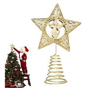 Christmas Topper Estrella Décoration de sapin de Noël avec étoile dorée et paillettes, étoiles sur la partie supérieure du sapin, décoration d'arbre Delr