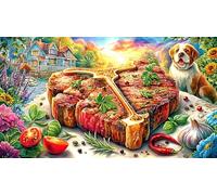 Christmas-Train-in-Snowy-Village Puzzle 1000 pièces Papier recyclé Extremement Difficile Jeu Stimulant pour Femmes et Hommes à des Fins de Relaxation 70x50/1000 pièces