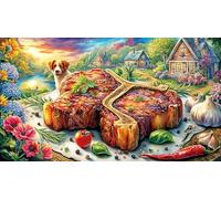 Christmas-Train-in-Snowy-Village Puzzle 1000 pièces Papier recyclé Jeu éducatif détente Beau Puzzle de décoration pour Adultes et Enfants 70x50/1000 pièces