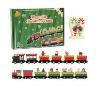 Christmas Train, Wooden Holiday Decoration with Classic Design, Educational Train Toys for Kids, Safe Material, Smooth Rolling Feature, Holiday Tool, Festive Accessory for Living Room Bedroom 6pcs