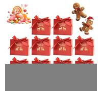 Christmas Treat Bags | 10 Pcs Gift Pouches With Bow Tie | Holiday Snack & Candy Bags For Family Celebration, School Party, Home Décor & Festive Sharing
