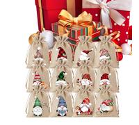 Christmas treat bags - 6 Inch Gift Pouch | Fabric Gnome Sacks - 12 Pack Burlap Drawstring Bags for Treats, Candy, and Small, Reusable Rustic Party Favors Ideal for Kids, Adults, Weddings, and Fe