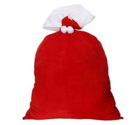 Christmas Treat Bags - Cloth, Approx. 9x6in Red Candy Bag Holiday Pouch | Reusable Gift Sack For Snacks, Toys, School Rewards, Living Room Decor, Fireplace Display, Party Favors
