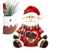 Christmas Treat Jar, Santa Storage Box, Plush Container, Candy Holder, | Festive Container Brings Seasonal Charm for Dining Areas, Kitchen Counters, Party Tables, Workspaces