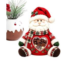 Christmas Treat Jar, Santa Storage Box, Plush Container, Candy Holder, | Festive Container Brings Seasonal Charm for Dining Areas, Kitchen Counters, Party Tables, Workspaces