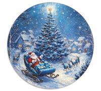 Christmas Tree 1000 Pièces Puzzle Rond Jouets Irrégulière Puzzle Circulaire Unique pour Adultes Et Enfants 1000pcs (67.5x67.5cm)