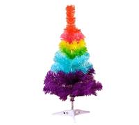 Christmas Tree, 2FT Colorful Mini Christmas Tree with Plastic Stand for Party Supplies Indoor Outdoor Holiday Home Decoration, Style1