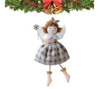 Christmas Tree Angel Girl Ornament, Plush Doll Decoration, Soft Adorable Design with Hanging Lanyard for Christmas, Farmhouse, Restaurant, Window Sill, Door, Seasonal Holiday Decor
